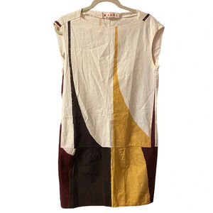MARNI COLOR BLOCK COTTON DRESS